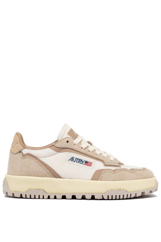 25SS 오트리 WILDPACE 로우 스니커즈 코듀라 앤 가죽 LDLW AK03WHIS SAND Neutrals