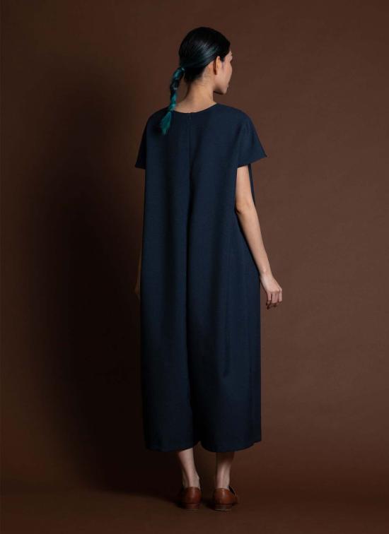  카렘 점프수트 Kaarem Dahlia Pleatstay 포켓 Onesie 다크 블루 - KAAREM