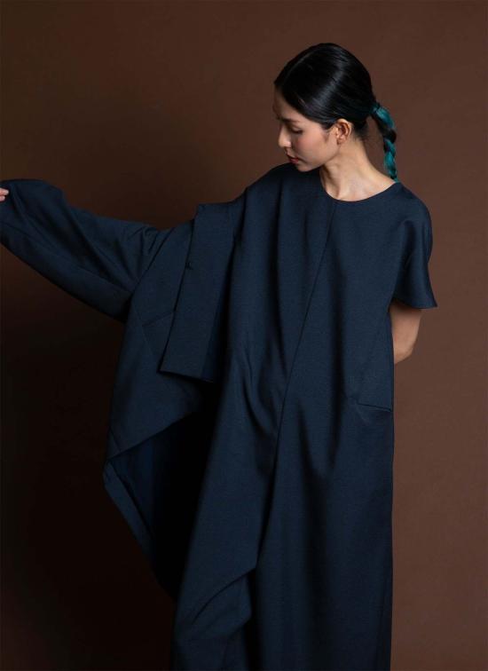  카렘 점프수트 Kaarem Dahlia Pleatstay 포켓 Onesie 다크 블루 - KAAREM