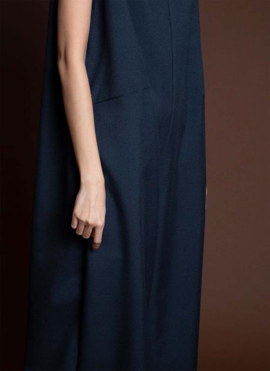  카렘 점프수트 Kaarem Dahlia Pleatstay 포켓 Onesie 다크 블루 - KAAREM