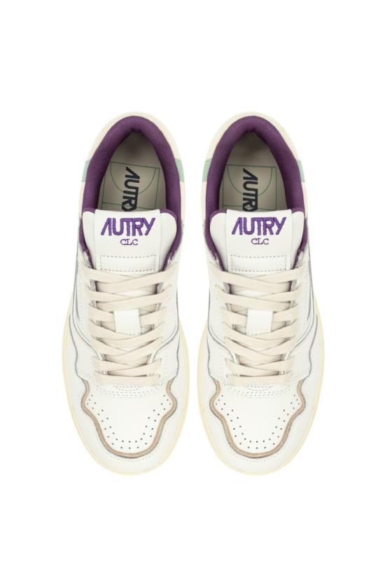 25SS 오트리 CLC 로우탑 레더 스니커즈 ROLW MY05WHT CAMEOGREEN Neutrals - AUTRY