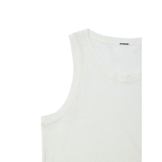  질샌더 민소매 티셔츠 질 샌더 코튼 거즈 민소매 탱크탑 화이트 - JIL SANDER