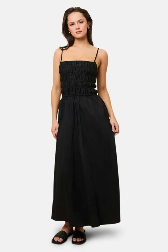  솔리드 앤 스트라이프 롱 원피스 CO 3116POP BO BLACK - SOLID AND STRIPED