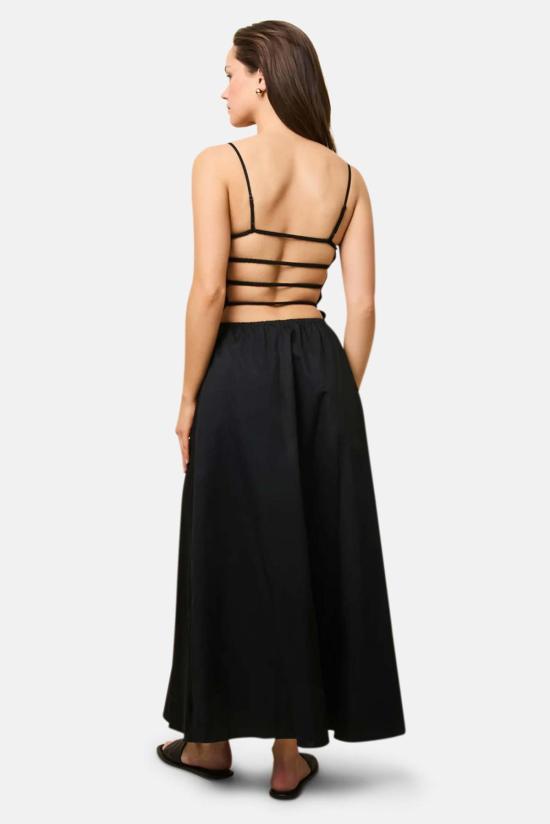  솔리드 앤 스트라이프 롱 원피스 CO 3116POP BO BLACK - SOLID AND STRIPED