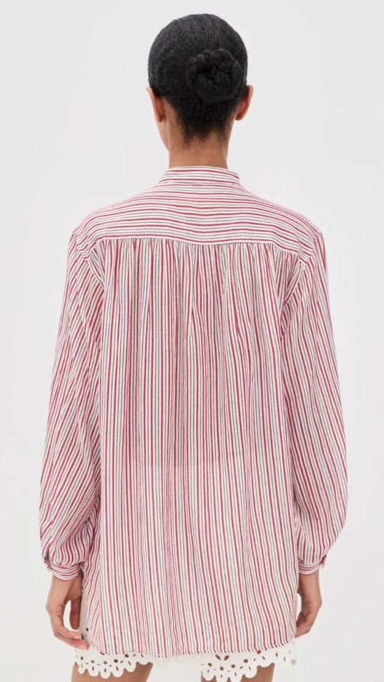  이자벨마랑 셔츠 Isabel Marant 사파 탑 에크루/레드 - ISABEL MARANT