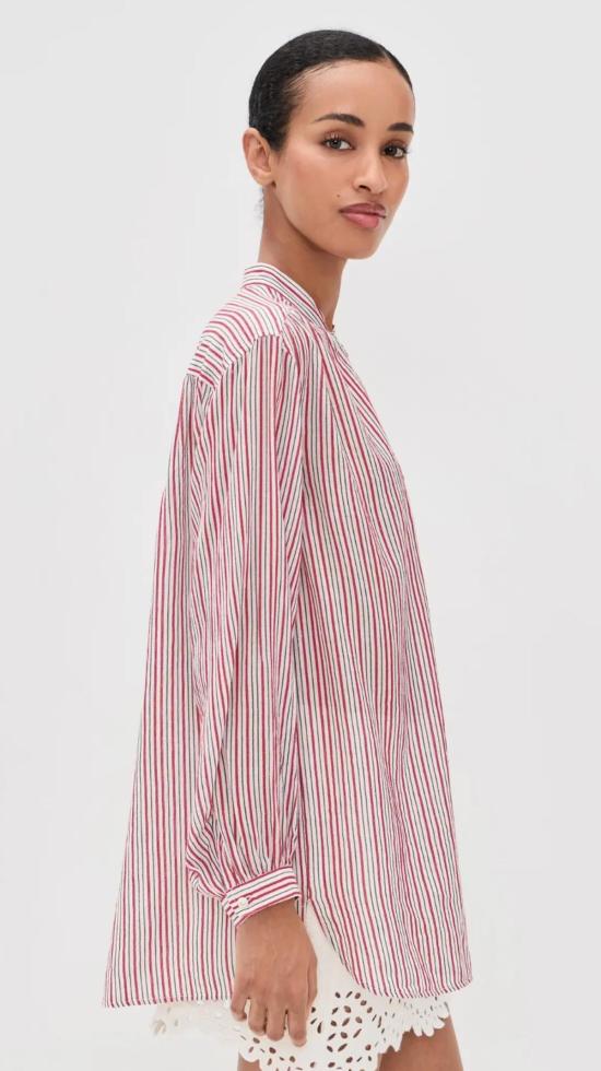  이자벨마랑 셔츠 Isabel Marant 사파 탑 에크루/레드 - ISABEL MARANT