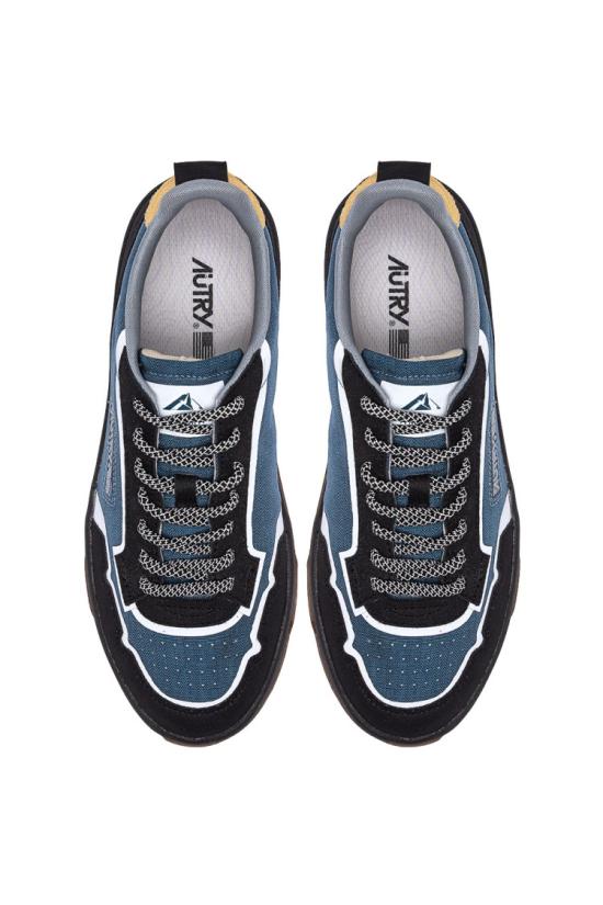 25FW 오트리 WILDPACE 로우 스니커즈 립스탑 나일론 가죽 LDLM RU08DKBL BLK Black - AUTRY