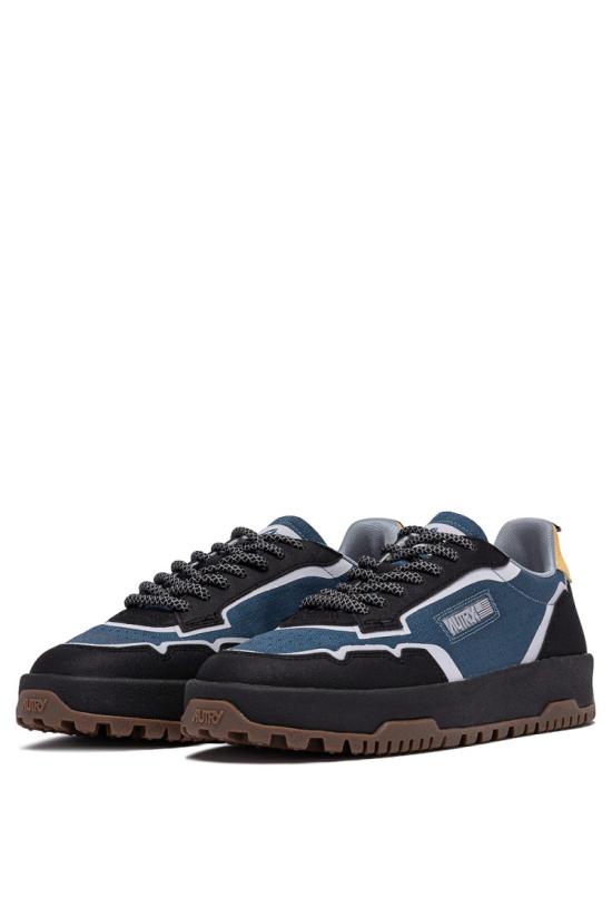 25FW 오트리 WILDPACE 로우 스니커즈 립스탑 나일론 가죽 LDLM RU08DKBL BLK Black - AUTRY