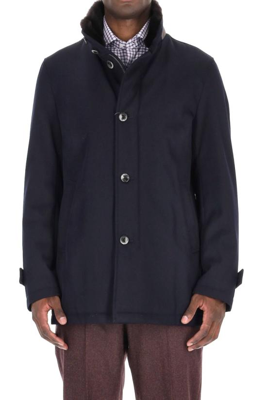 25FW 에르노 사선 울 카코트 IM000369U 331869200 Black
