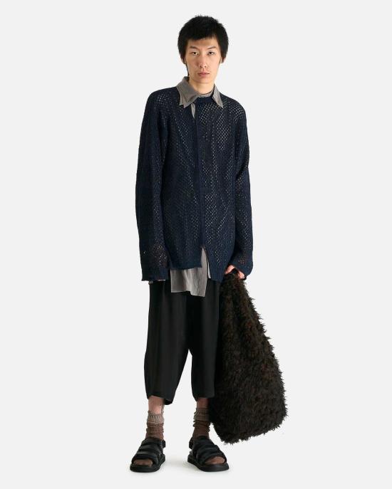  요지 야마모토 긴팔 티셔츠 뿌르 옴므 메쉬 패널 - YOHJI YAMAMOTO