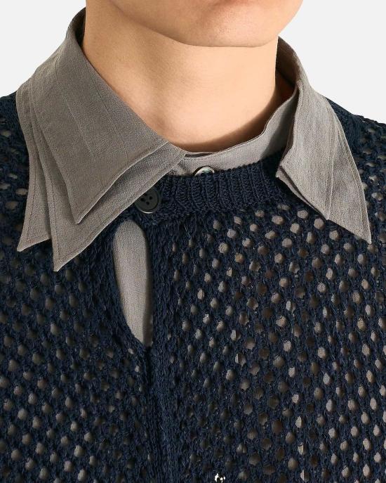  요지 야마모토 긴팔 티셔츠 뿌르 옴므 메쉬 패널 - YOHJI YAMAMOTO