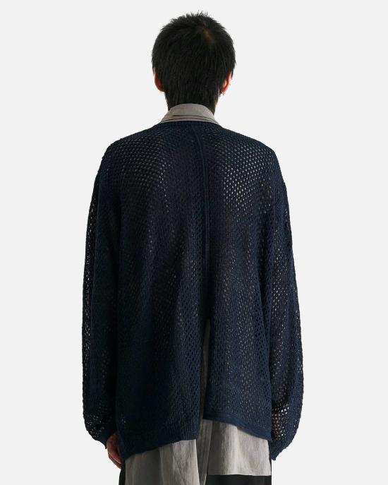  요지 야마모토 긴팔 티셔츠 뿌르 옴므 메쉬 패널 - YOHJI YAMAMOTO