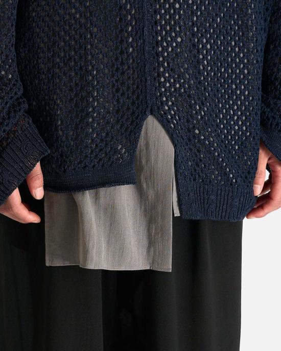  요지 야마모토 긴팔 티셔츠 뿌르 옴므 메쉬 패널 - YOHJI YAMAMOTO
