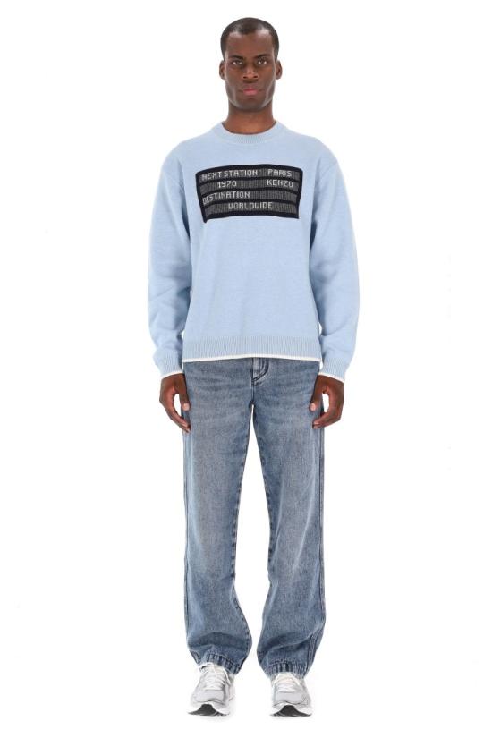 25FW 겐조 니트웨어 FF65PU7473CE64 Blue - KENZO
