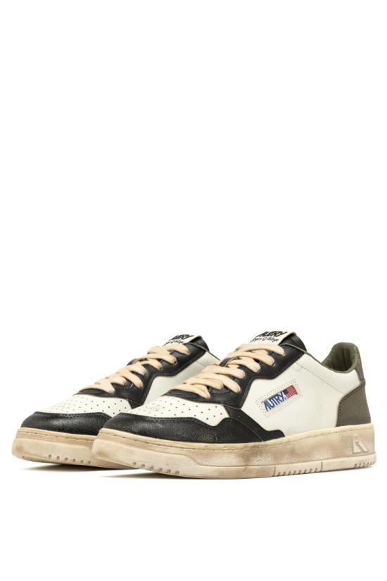25SS 오트리 슈퍼 빈티지 메달리스트 로우 레더 스니커즈 AVLM SV46WHT CVGR BLK Neutrals - AUTRY
