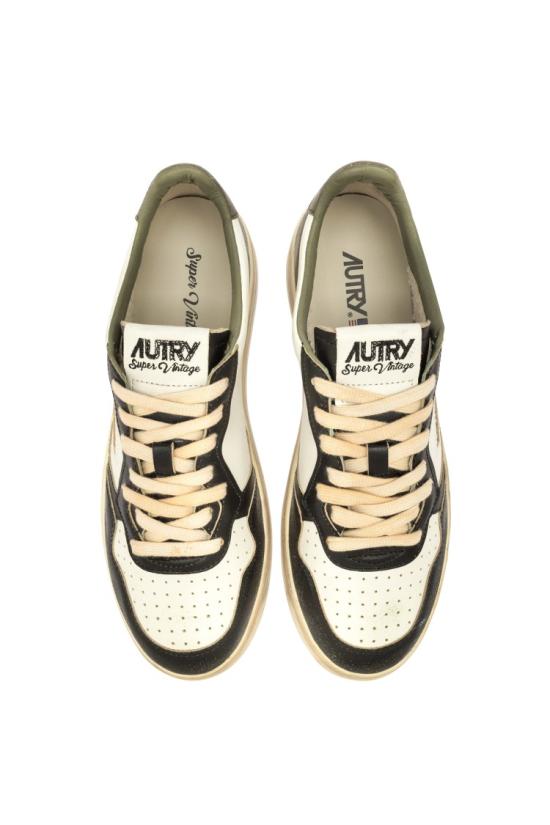 25SS 오트리 슈퍼 빈티지 메달리스트 로우 레더 스니커즈 AVLM SV46WHT CVGR BLK Neutrals - AUTRY