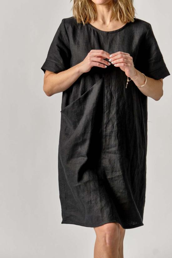  파뮤트 어패럴 미디 원피스 Pamut Apparel Usa Paris 드레스 차콜 - PAMUT APPAREL