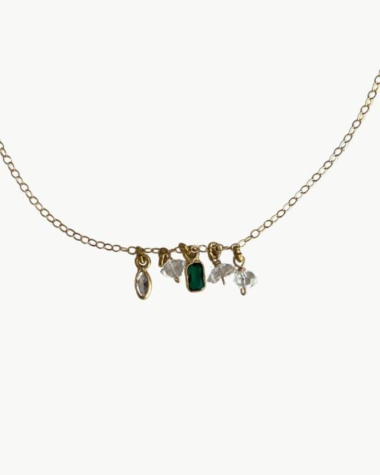  네이티브잼 목걸이/팬던트 천연 보석 선샤워 목걸이 그린 오닉스 - NATIVE GEM