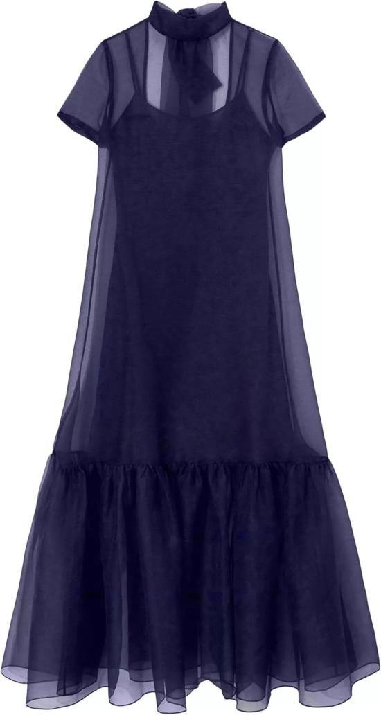  스타우드 롱 원피스 Staud Calluna Organza 플로어 렝스 드레스 네이비