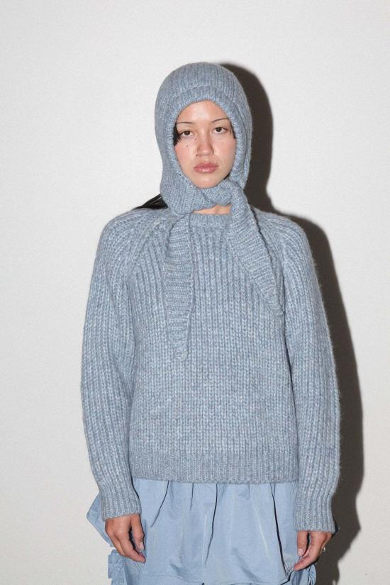  케이코 머플러/스카프 Kk Co 폴라 보닛 스카프 마블드 스카이
