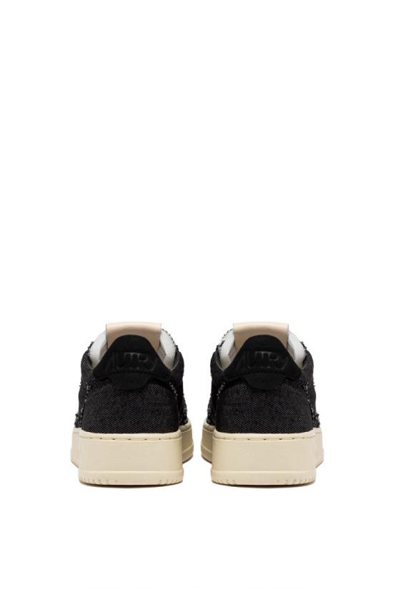 25SS 오트리 메달리스트 로우 레더 스니커즈 AULW DE04DENIM DENIM BLACK - AUTRY