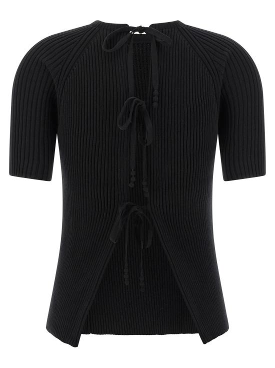  토리버치 가디건 토리 버치 골지 코튼  블랙 - TORY BURCH