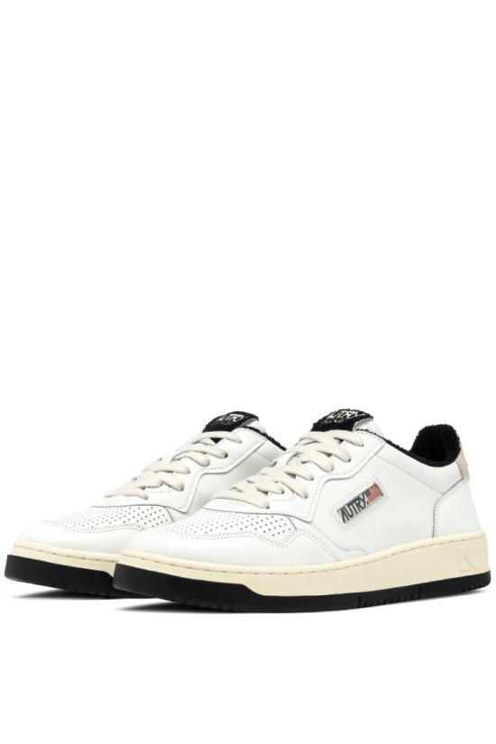25SS 오트리 메달리스트 로우 레더 스니커즈 AULW VS08WHT BLK White - AUTRY