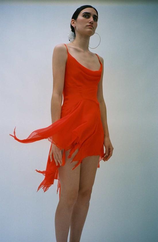  프리스카베라 숏 원피스 카울넥 미니 드레스 포피 - PRISCAVERA
