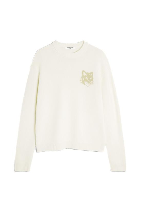 25FW 메종키츠네 폭스 헤드 인타르시아 메리노 스웨터 PM00816KM03290395 Neutrals - MAISON KITSUNE