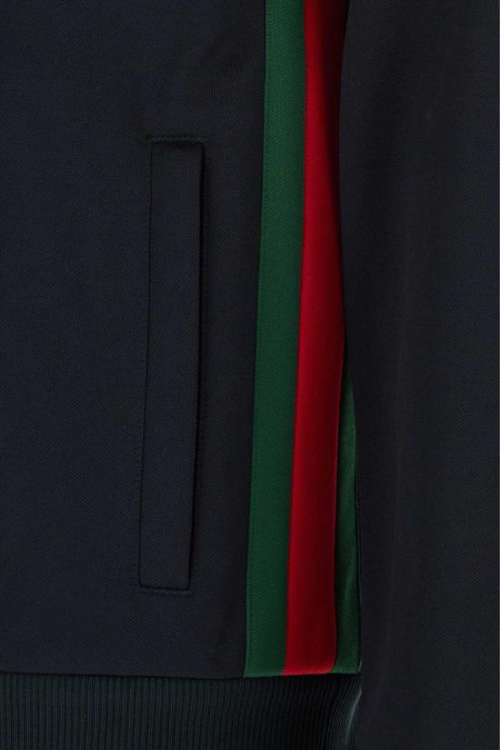  구찌 집업 니트 다크 블루 폴리에스터 혼방 스웨트셔츠 잉크믹스 - GUCCI