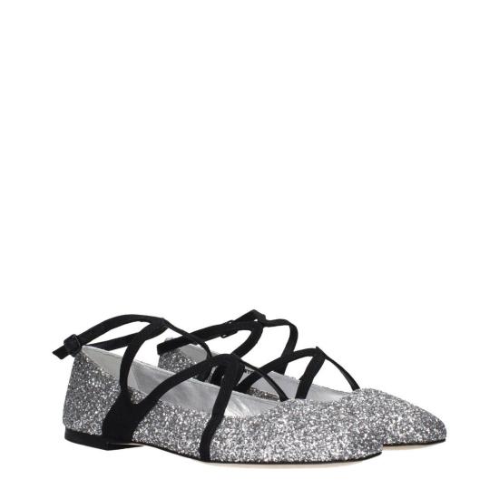  지미추 플랫 슈즈 아스토리아 플랫 발레 플랫 그레이 - JIMMY CHOO