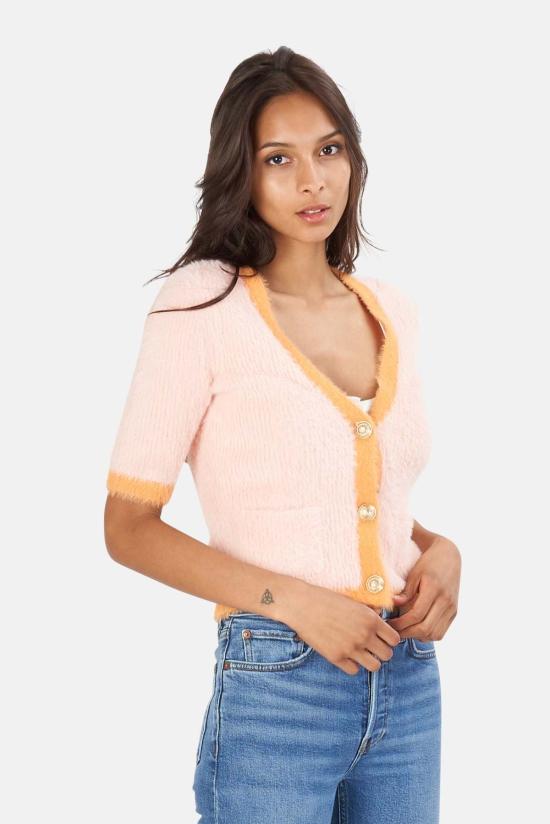  라장스 가디건 8612FUZ PINK ORANGE - L'AGENCE