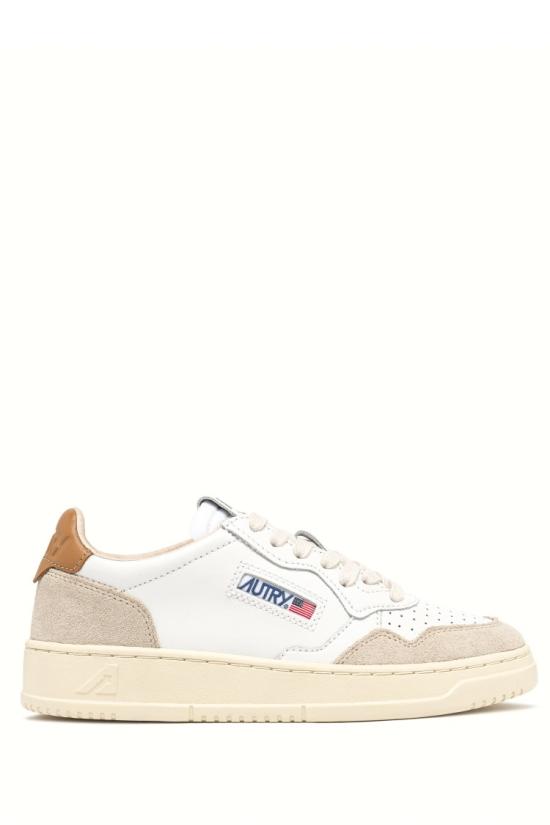25FW 오트리 메달리스트 로우 레더 스니커즈 AULW LS02WHT BRNSUG White