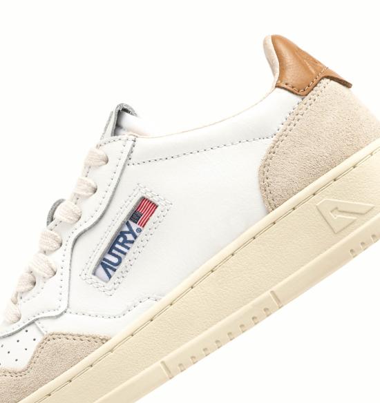 25FW 오트리 메달리스트 로우 레더 스니커즈 AULW LS02WHT BRNSUG White - AUTRY