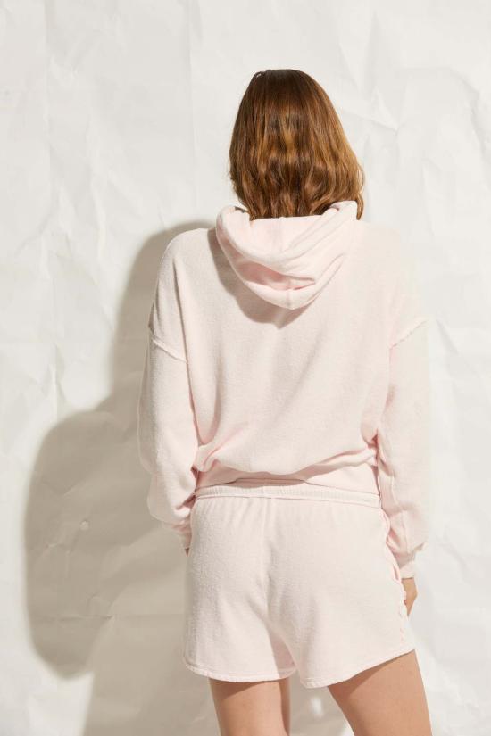  아셀 후드 티셔츠 애셔 헤이즐 코튼 셰르파 후드티 블루 헤이즈 - ASHER