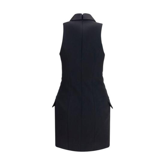 26FW 발망 숏 원피스 Balmain Grain De Poudre 벨트 드레스 블랙 - BALMAIN