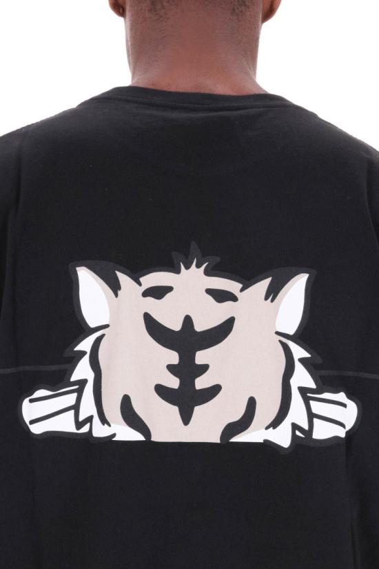 25FW 겐조 해피 타이거 코튼 오버사이즈 티셔츠 FF65TS4514SG99J Black - KENZO