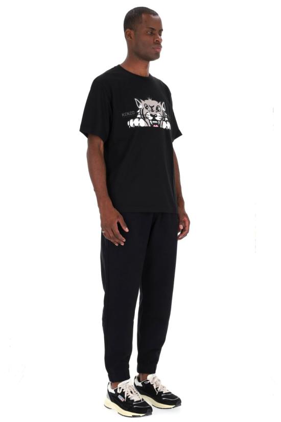 25FW 겐조 해피 타이거 코튼 오버사이즈 티셔츠 FF65TS4514SG99J Black - KENZO