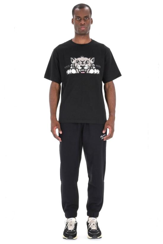 25FW 겐조 해피 타이거 코튼 오버사이즈 티셔츠 FF65TS4514SG99J Black - KENZO