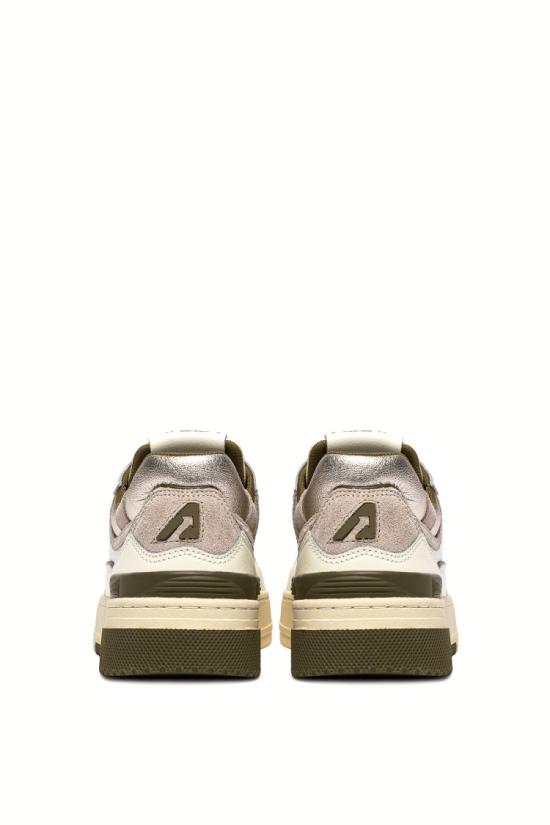 25FW 오트리 CLC 로우탑 레더 스니커즈 ROLW TE02WHT LIZARD Neutrals - AUTRY