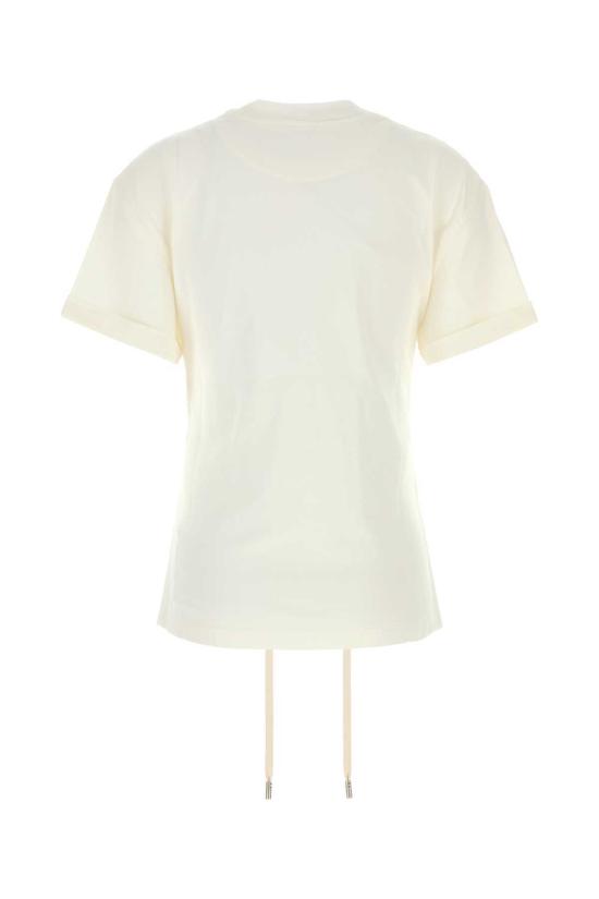  알렉산더 맥퀸 반팔 티셔츠 코튼 티셔츠 라이트아이보리 - ALEXANDER MCQUEEN