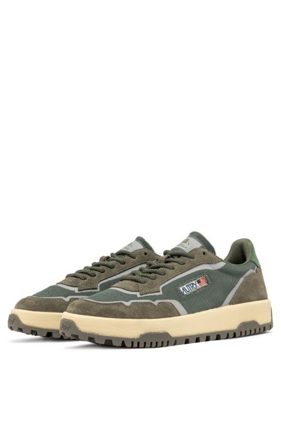 25SS 오트리 WILDPACE 로우 스니커즈 립스탑 나일론 가죽 LDLM AK02SCHIO MIL Grey - AUTRY