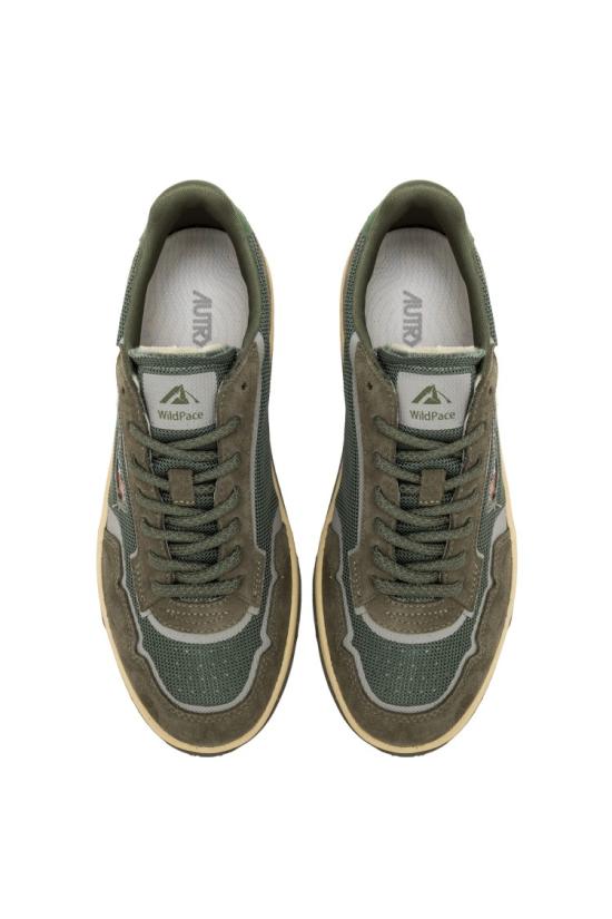 25SS 오트리 WILDPACE 로우 스니커즈 립스탑 나일론 가죽 LDLM AK02SCHIO MIL Grey - AUTRY