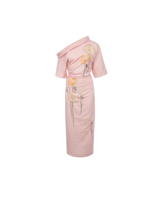  베르나데트 미디 원피스 HS26 RTW DRESS BOW EMB YELLOW