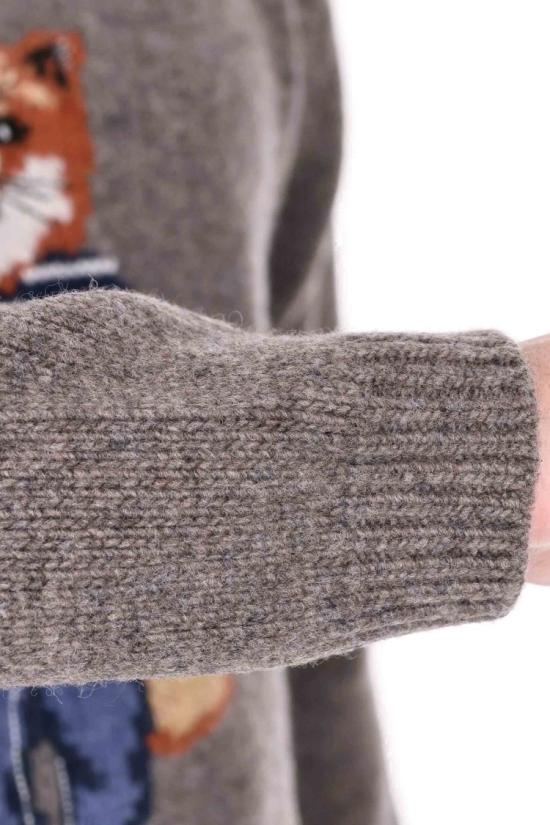 25FW 메종키츠네 드레스드 폭스 인타르시아 울 스웨터 PM00806KH0002H170 Grey - MAISON KITSUNE