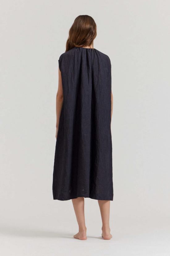  There Elsewhere 롱 원피스 There Elswhere 박시 린넨 미디 드레스 스톰 - OTHER BRANDS