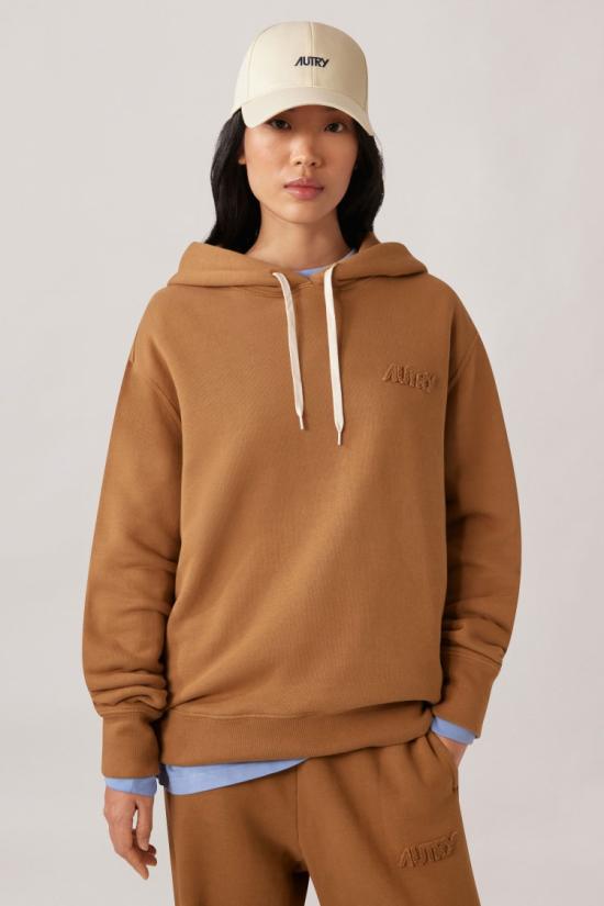 25FW 오트리 후드 티셔츠 HOPW M1HNWALNUT Brown - AUTRY