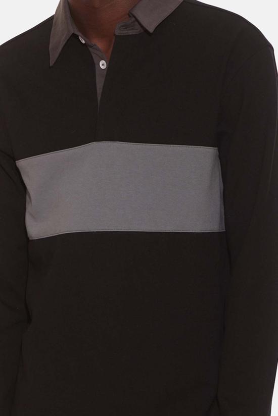  블루&크림 폴로 티셔츠 WVBC24 RGBY02 BLACK CHARCOAL STRIPE - BLUE&CREAM