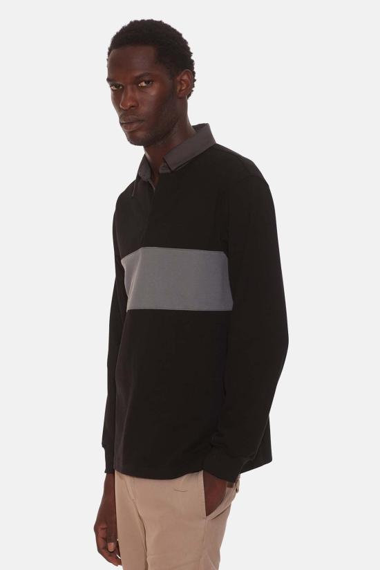  블루&크림 폴로 티셔츠 WVBC24 RGBY02 BLACK CHARCOAL STRIPE - BLUE&CREAM