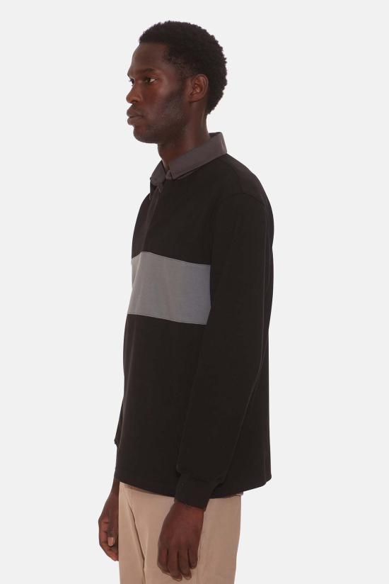  블루&크림 폴로 티셔츠 WVBC24 RGBY02 BLACK CHARCOAL STRIPE - BLUE&CREAM